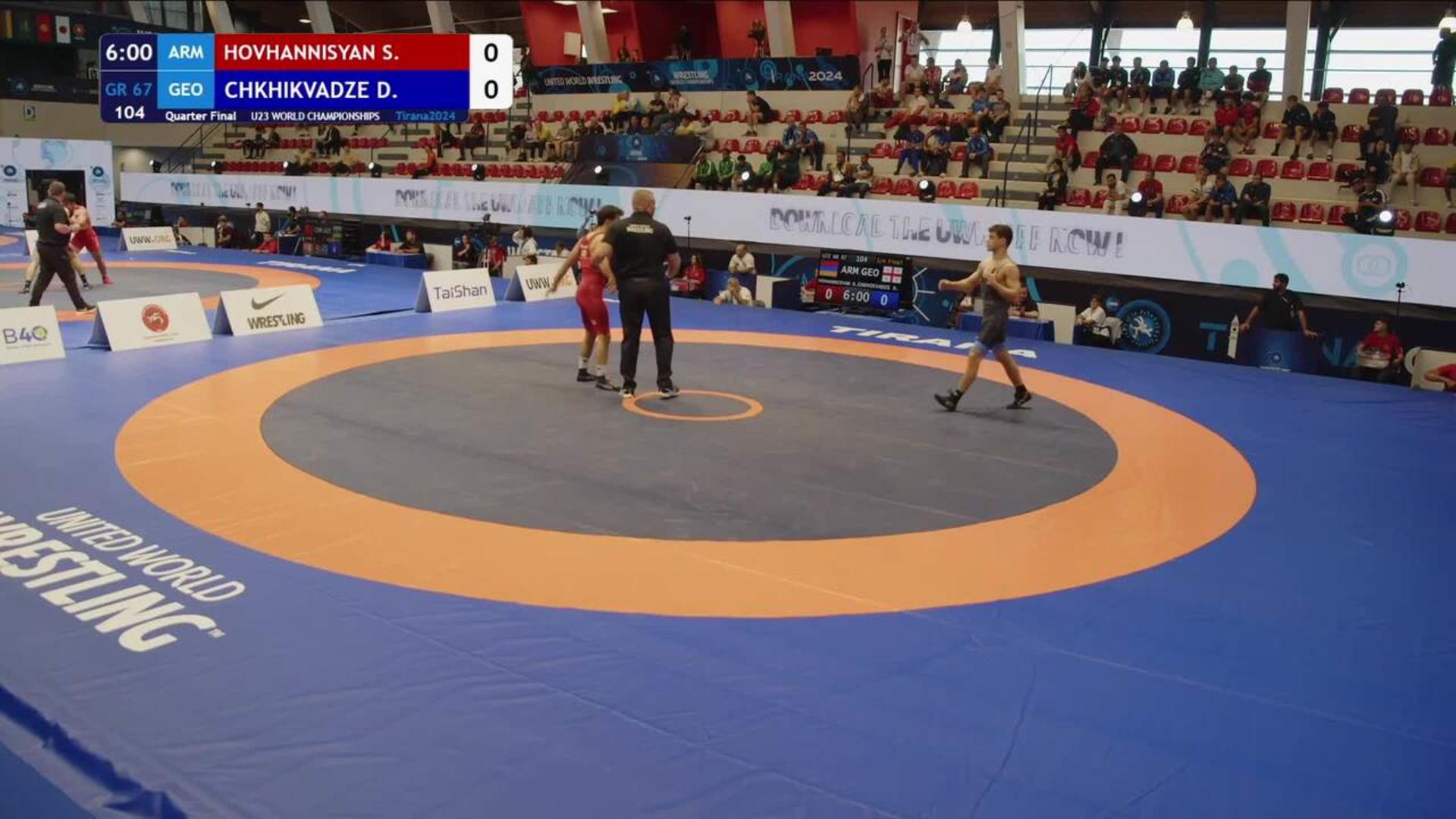 Sahak HOVHANNISYAN (ARM) vs. Diego CHKHIKVADZE (GEO) 2024 U23 World