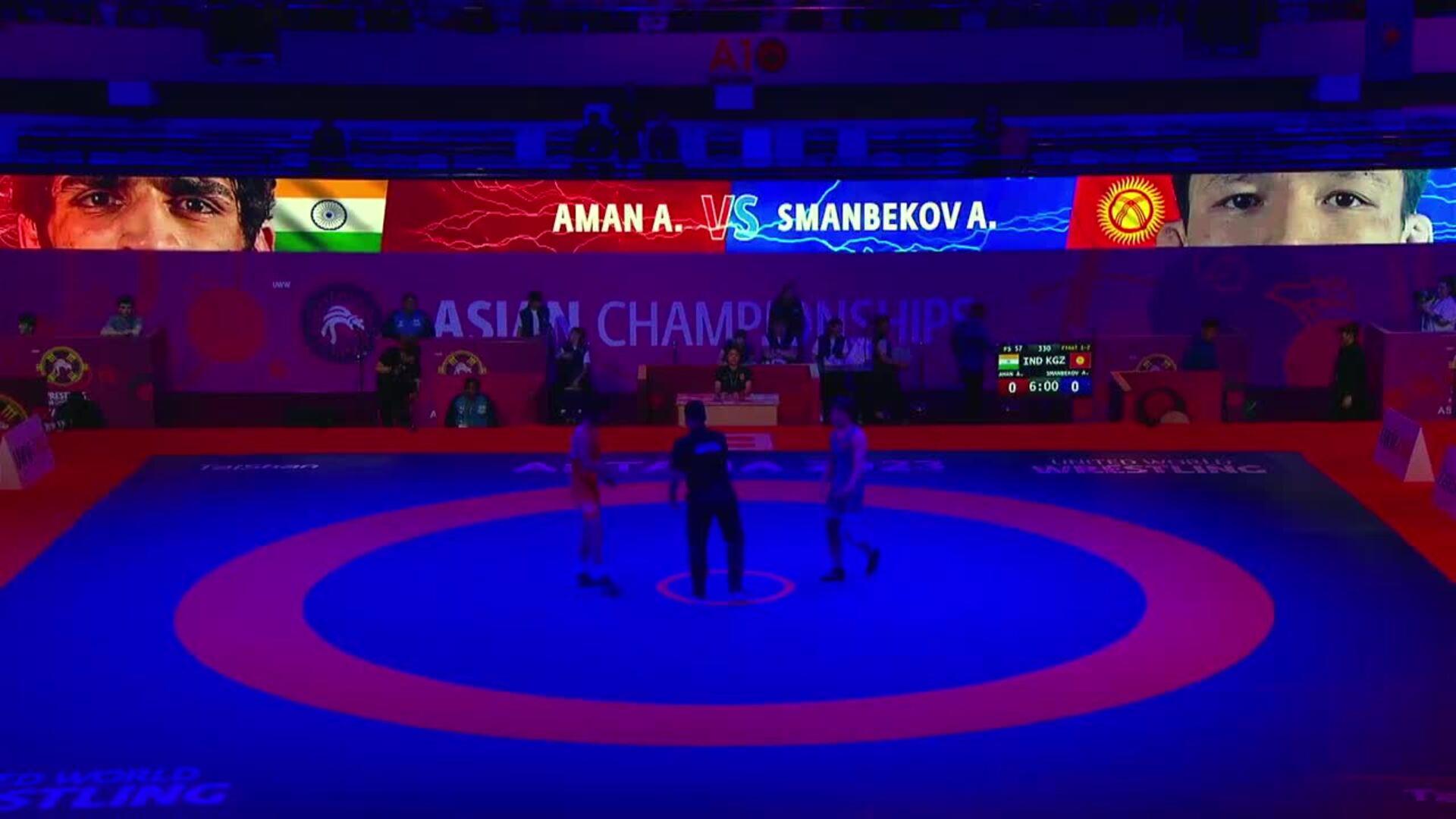 Gold Medal • Fs 57kg • Aman Aman (ind) Vs. Almaz Smanbekov (kgz)