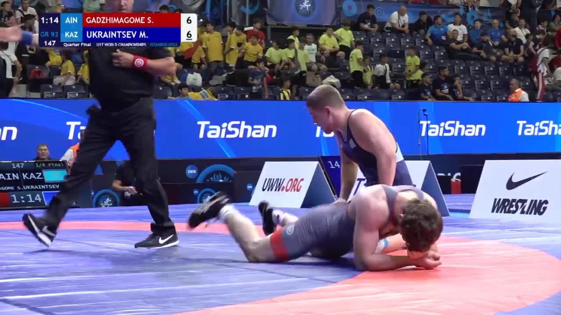 Quarter Final • GR 92Kg • Saipula GADZHIMAGOMEDOV (AIN) Vs. Maxim ...