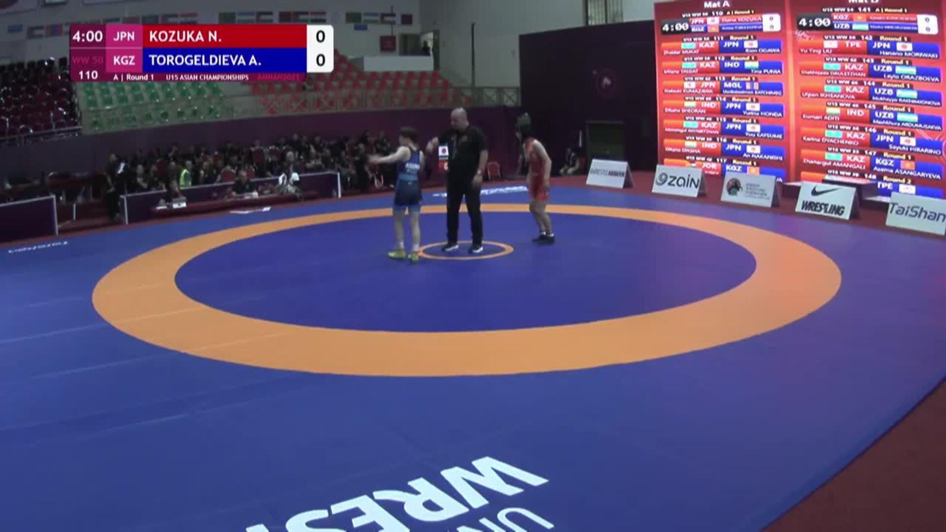 A | Round 1 • U15 WW 50Kg • Nana KOZUKA (JPN) vs. Asema TOROGELDIEVA (KGZ)