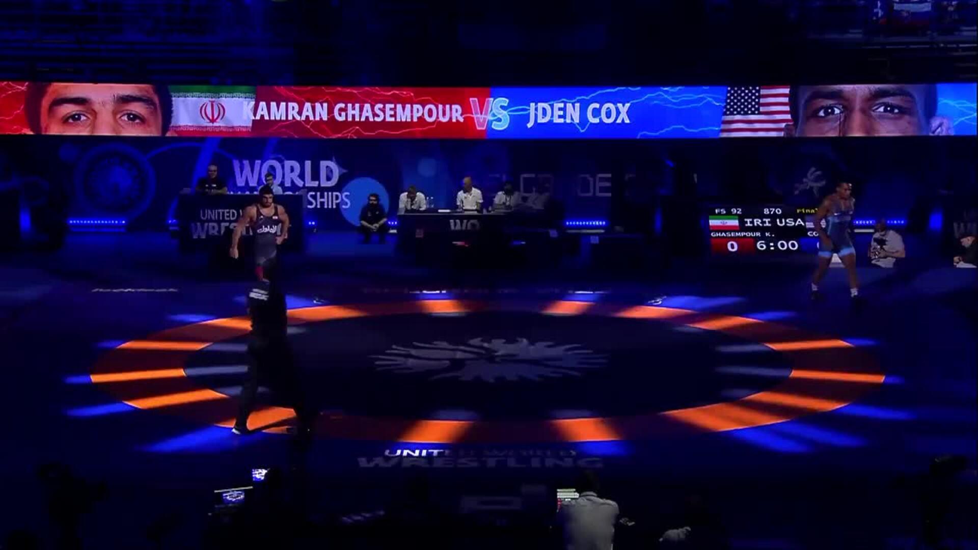 Gold Medal • FS 92Kg • Kamran Ghorban GHASEMPOUR (IRI) Vs. Jden Michael ...